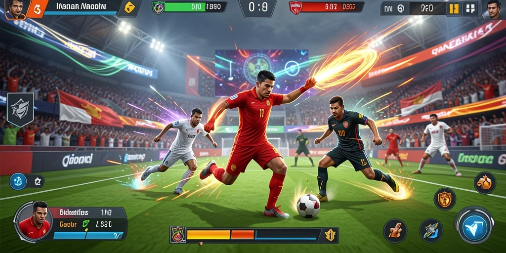 Gambar memperlihatkan lingkungan permainan yang kaya akan detail dan warna.